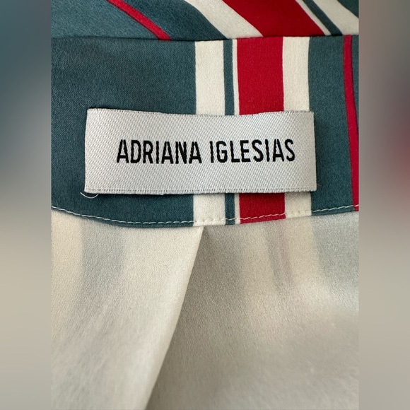 Adriana Iglesias Matching Silk Long Sleeve Top and Bottom Size 42 - Picture 6 of 14